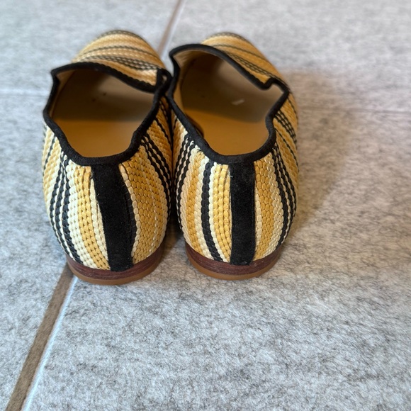 Cole Haan Striped Yellow Tan and Black Loafers with Leather Soles - Picture 3 of 5